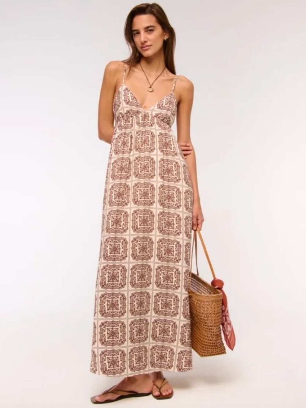 Abercrombie - Bra-Free Clasp-Back Flowy Maxi Dress - Large Short (NEW)